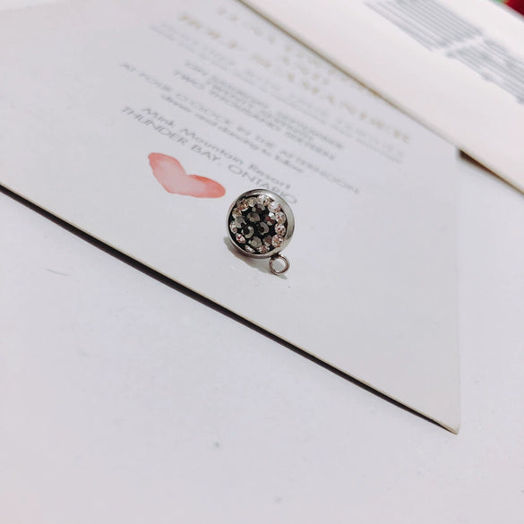Wholesale Alloy Electroplating Round Micro Diamond Jewelry Accessories Earrings Pendant