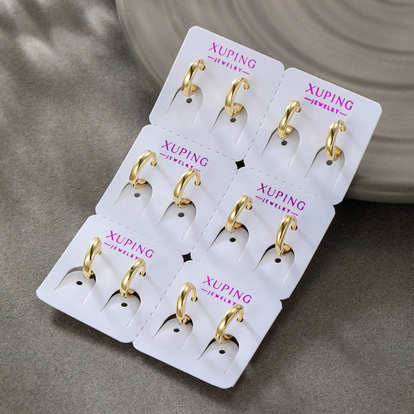 Wholesale Alloy Elegant Cold Style Circle Earrings With Electroplating
