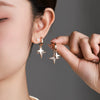 Wholesale Alloy Elegant Double Star Micropaved Zircon Earrings