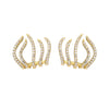 Wholesale Alloy Exaggerated Geometric Fiveclaw Earrings With Electroplating Treatment