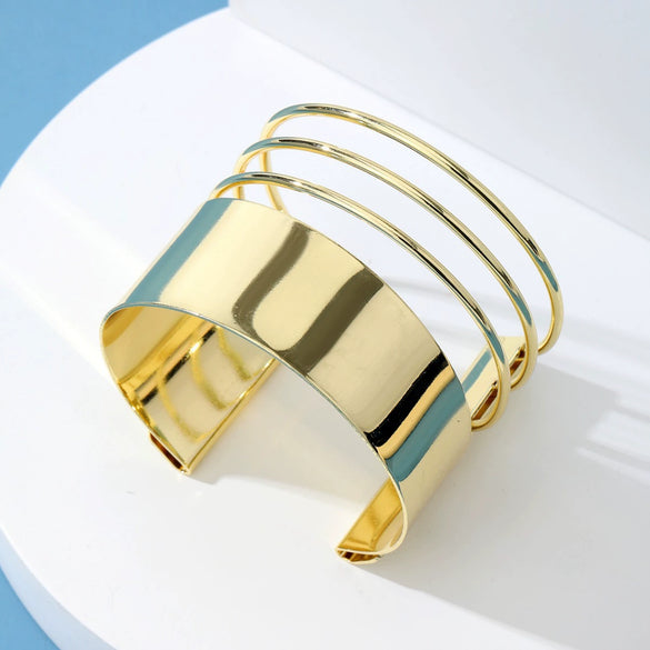 Wholesale Alloy Exaggerated Geometric Multilayer Electroplated Bracelet For Women