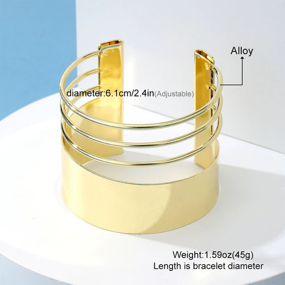 Wholesale Alloy Exaggerated Geometric Multilayer Electroplated Bracelet For Women