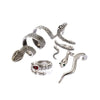 Wholesale Alloy Exaggerated Snake Animal Zodiac Ring Fourpiece Set Electroplated