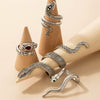 Wholesale Alloy Exaggerated Snake Animal Zodiac Ring Fourpiece Set Electroplated