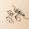 Wholesale Alloy Exaggerated Snake Animal Zodiac Ring Fourpiece Set Electroplated