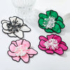 Wholesale Alloy Fabric Simulation Flower Earrings Handmade Geometric Style For Women