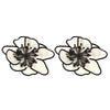 Wholesale Alloy Fabric Simulation Flower Earrings Handmade Geometric Style For Women