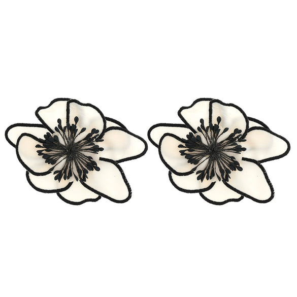 Wholesale Alloy Fabric Simulation Flower Earrings Handmade Geometric Style For Women