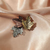 Wholesale Alloy Fallen Leaf Brooch Electroplated For Women Retro Style