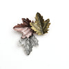 Wholesale Alloy Fallen Leaf Brooch Electroplated For Women Retro Style