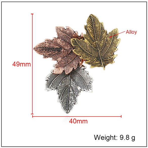Wholesale Alloy Fallen Leaf Brooch Electroplated For Women Retro Style