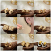 Wholesale Alloy Fashion Geometric And Heart Shape Electroplated Earrings