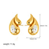Wholesale Alloy Fashion Geometric And Heart Shape Electroplated Earrings