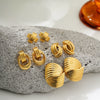 Wholesale Alloy Fashion Geometric And Heart Shape Electroplated Earrings