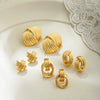 Wholesale Alloy Fashion Geometric And Heart Shape Electroplated Earrings