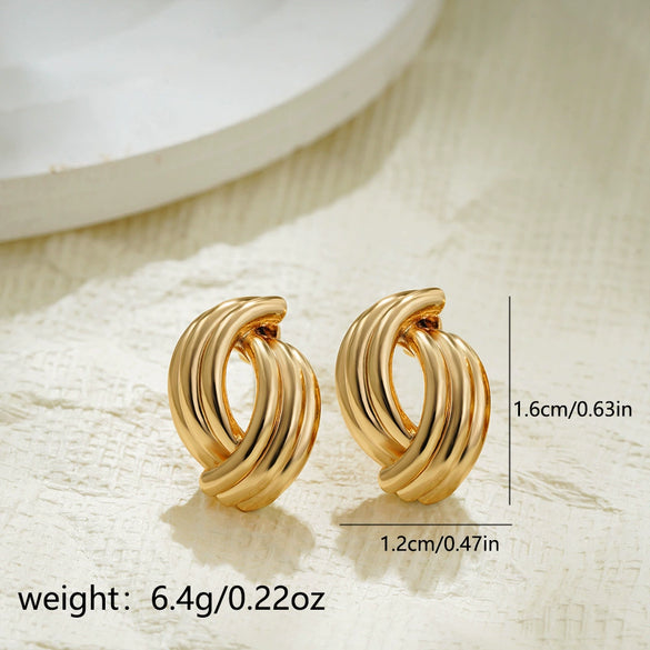 Wholesale Alloy Fashion Geometric And Heart Shape Electroplated Earrings