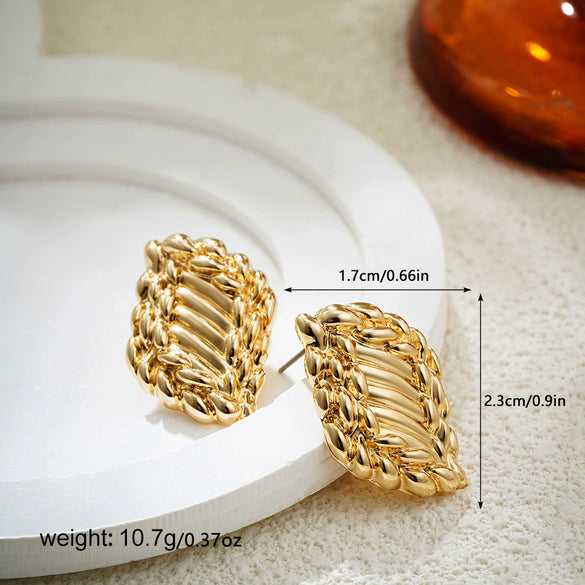 Wholesale Alloy Fashion Geometric And Heart Shape Electroplated Earrings