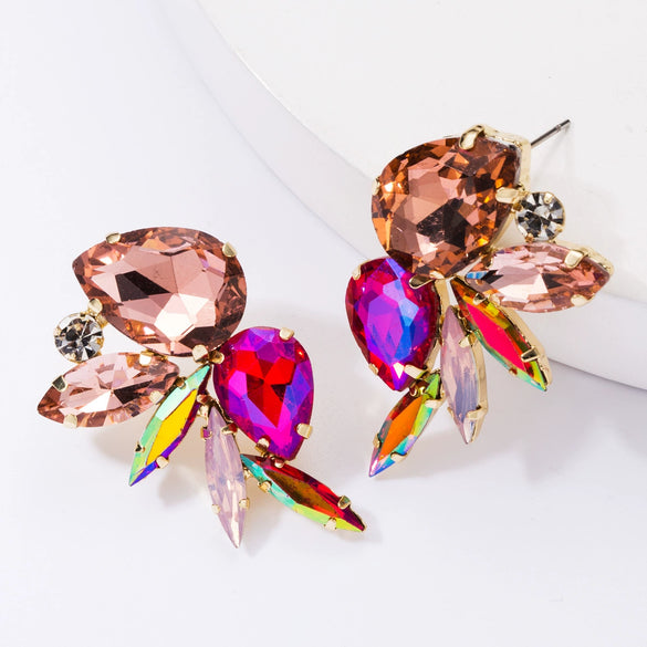Wholesale Alloy Fashion Geometric Diamond Earrings For Women