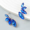 Wholesale Alloy Fashion Geometric Earrings With Colored Diamond And Flower Pattern