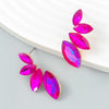 Wholesale Alloy Fashion Geometric Earrings With Colored Diamond And Flower Pattern