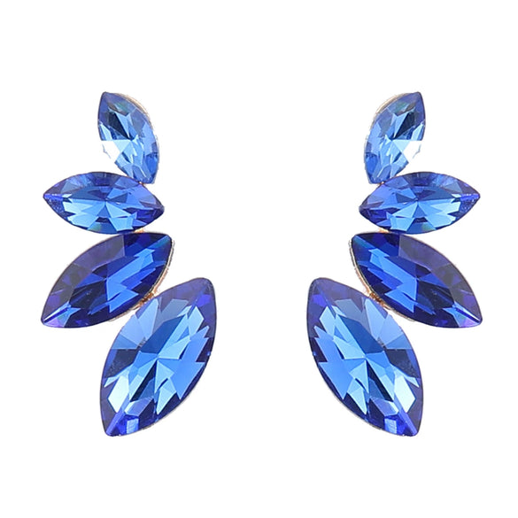 Wholesale Alloy Fashion Geometric Earrings With Colored Diamond And Flower Pattern
