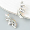 Wholesale Alloy Fashion Geometric Earrings With Colored Diamond And Flower Pattern