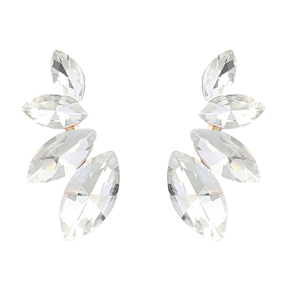 Wholesale Alloy Fashion Geometric Earrings With Colored Diamond And Flower Pattern