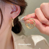 Wholesale Alloy Fashion Ol Letter Heart Earrings With Electroplating