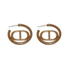 Wholesale Alloy Fashion Ol Letter Heart Earrings With Electroplating