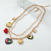 Wholesale Alloy Fashion Pendant Necklace With Heart And Flower Patterns Electroplated