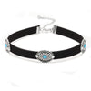 Wholesale Alloy Fashion Retro Flower Plate Turquoise Women's Necklace