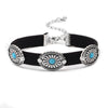 Wholesale Alloy Fashion Retro Flower Plate Turquoise Women's Necklace