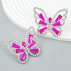 Wholesale Alloy Fashion Women's Exaggerated Animal Butterfly Diamond Earrings