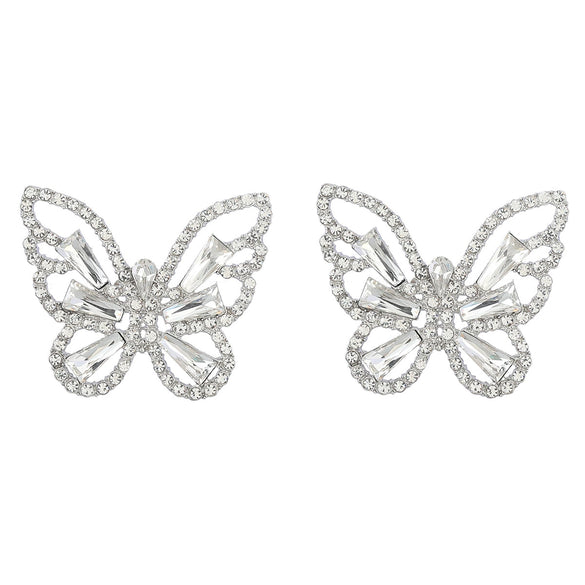 Wholesale Alloy Fashion Women's Exaggerated Animal Butterfly Diamond Earrings