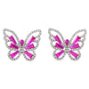 Wholesale Alloy Fashion Women's Exaggerated Animal Butterfly Diamond Earrings