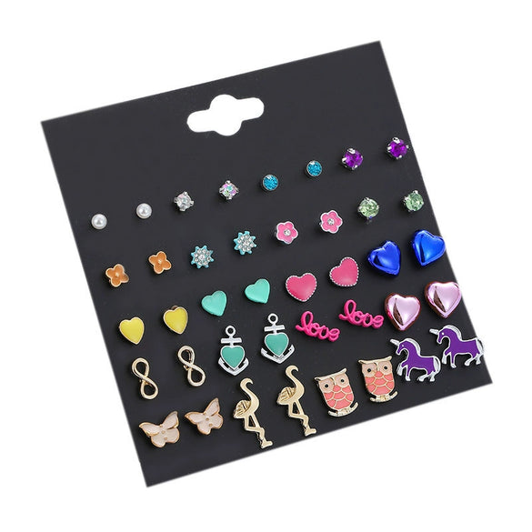 Wholesale Alloy Fashionable Animal Zodiac Dripping Oil Earrings For Women