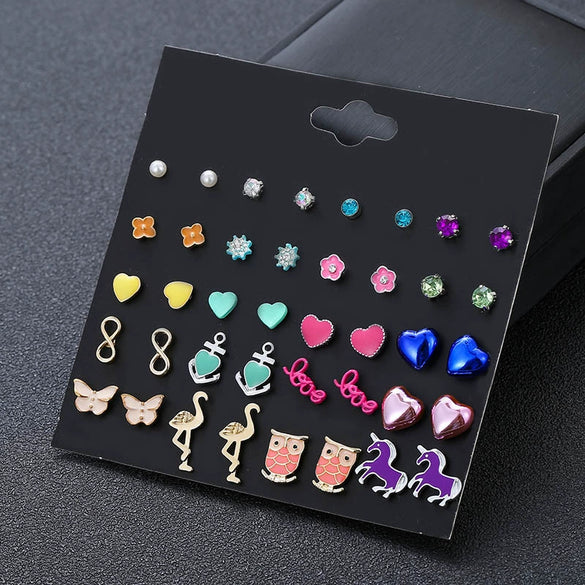 Wholesale Alloy Fashionable Animal Zodiac Dripping Oil Earrings For Women