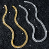 Wholesale Alloy Fishtail Stitching Cuban Chain Necklace Hiphop Style Geometric Diamond Design Unisex