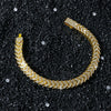 Wholesale Alloy Fishtail Stitching Cuban Chain Necklace Hiphop Style Geometric Diamond Design Unisex