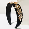 Wholesale Alloy Flannel Baroque Diamond Flower Headband For Women