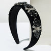 Wholesale Alloy Flannel Baroque Diamond Flower Headband For Women