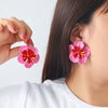 Wholesale Alloy Floral Dripping Oil Earrings For Women