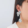Wholesale Alloy Flower And Leaves Pattern Electroplated Women's Fashion Earrings