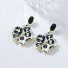 Wholesale Alloy Flower And Leopard Fashion Pendant Earrings For Ladies With Electroplating Treatment