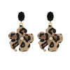 Wholesale Alloy Flower And Leopard Fashion Pendant Earrings For Ladies With Electroplating Treatment
