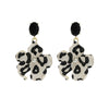 Wholesale Alloy Flower And Leopard Fashion Pendant Earrings For Ladies With Electroplating Treatment