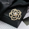 Wholesale Alloy Flower Brooch With Electroplating Silk Towel Buckle Pearl Rhinestone Decoration