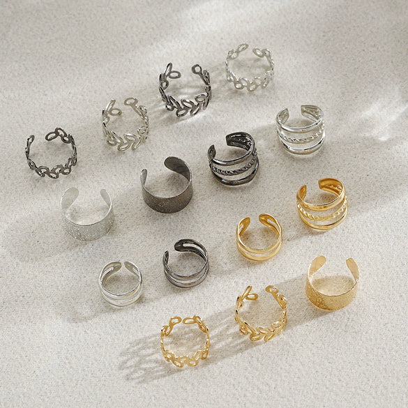 Wholesale Alloy Flower Design Electroplated Women's Jewelry Ear Clip Suit