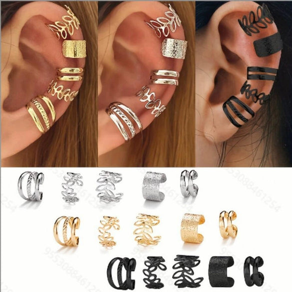 Wholesale Alloy Flower Design Electroplated Women's Jewelry Ear Clip Suit