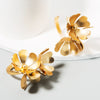 Wholesale Alloy Flower Earrings Electroplated Women's Fashionable Exaggerated Multi Layer Large Petal All Match
